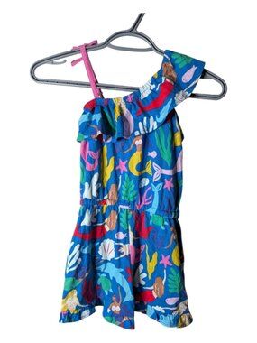 NWOT Mini Boden Jersey One Shoulder Romper Mermaid Ocean Theme Size 5-6 Years